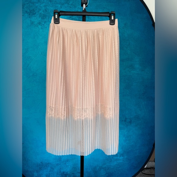 River Island Dresses & Skirts - River Island Blush Pleated Midi Skirt
